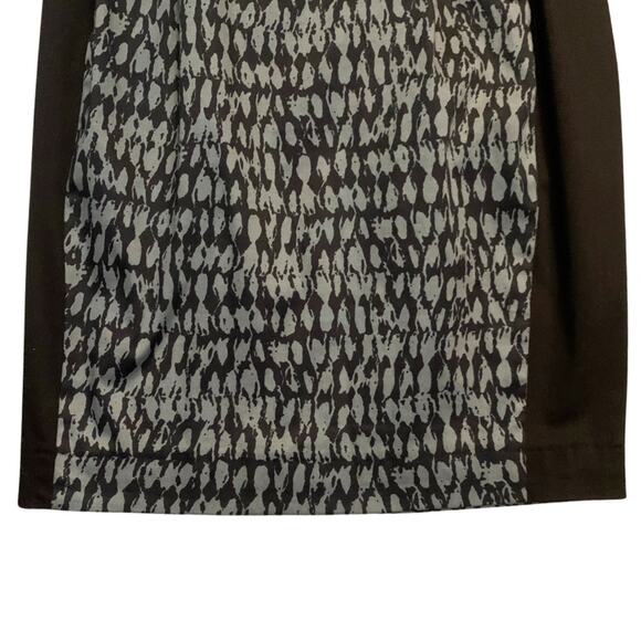 French Connection Black Green Pattern Sheath Dress Size 4 Cotton Sleeveless Y2K - Picture 4 of 10